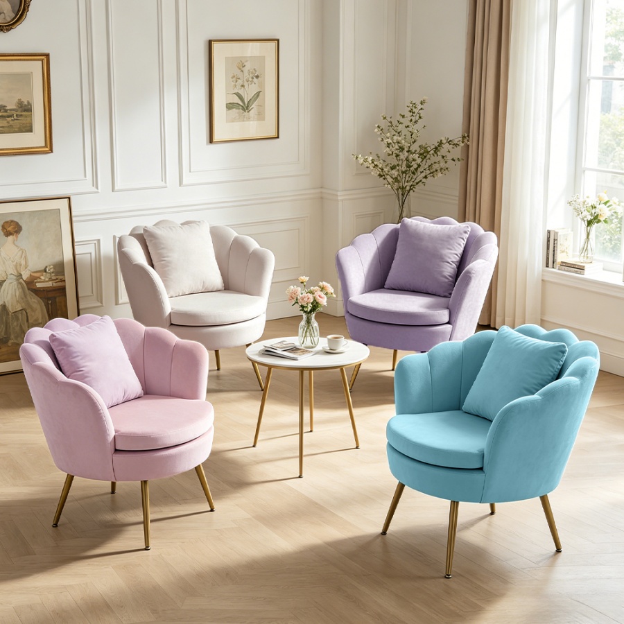 velvet flower chair